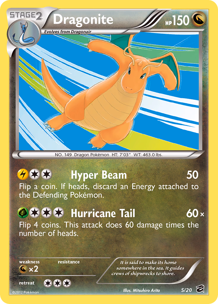 Dragonite Pokemon card (5/20, Dragon Vault)
