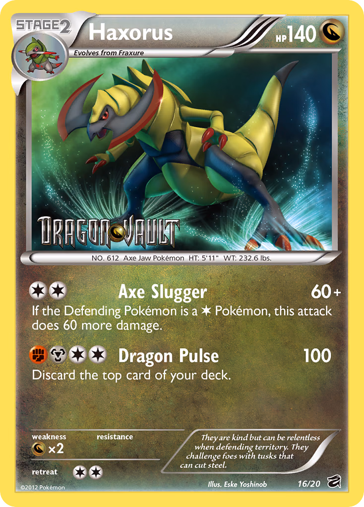 Haxorus Pokemon card (16/20, Dragon Vault)