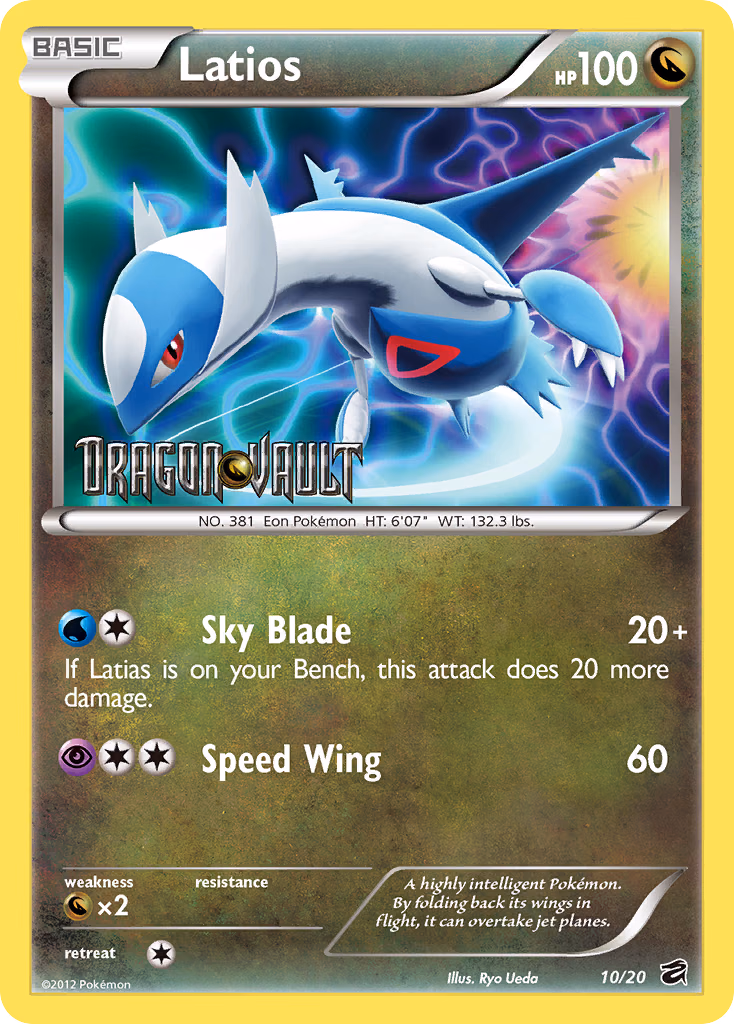 Latios Pokemon card (10/20, Dragon Vault)