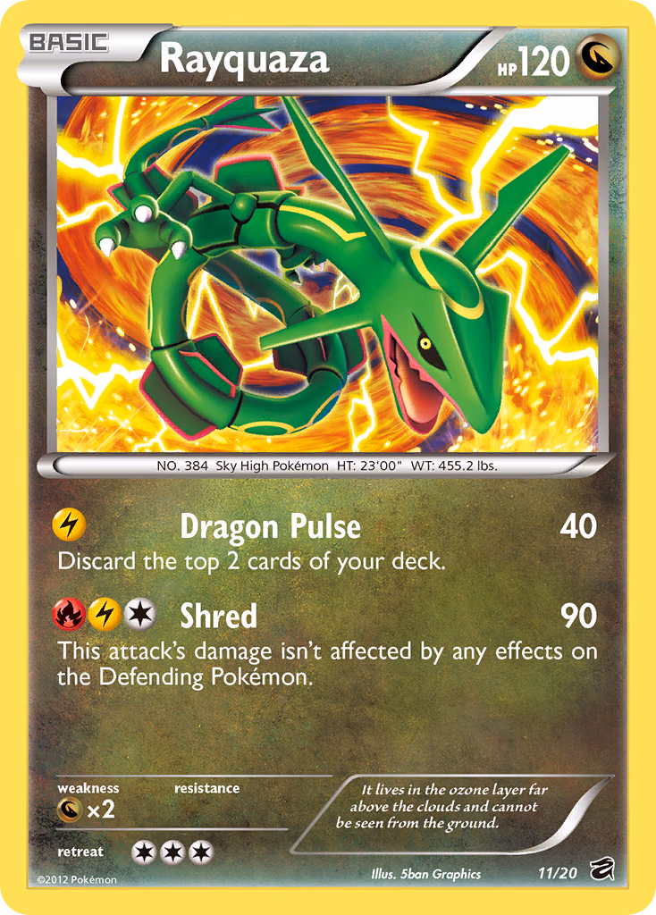 Rayquaza Pokemon card (11/20, Dragon Vault)