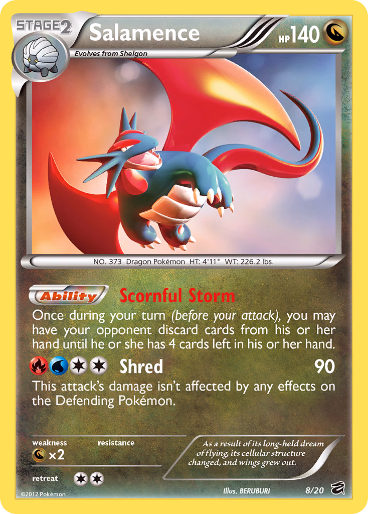 Salamence Pokemon card (8/20, Dragon Vault)