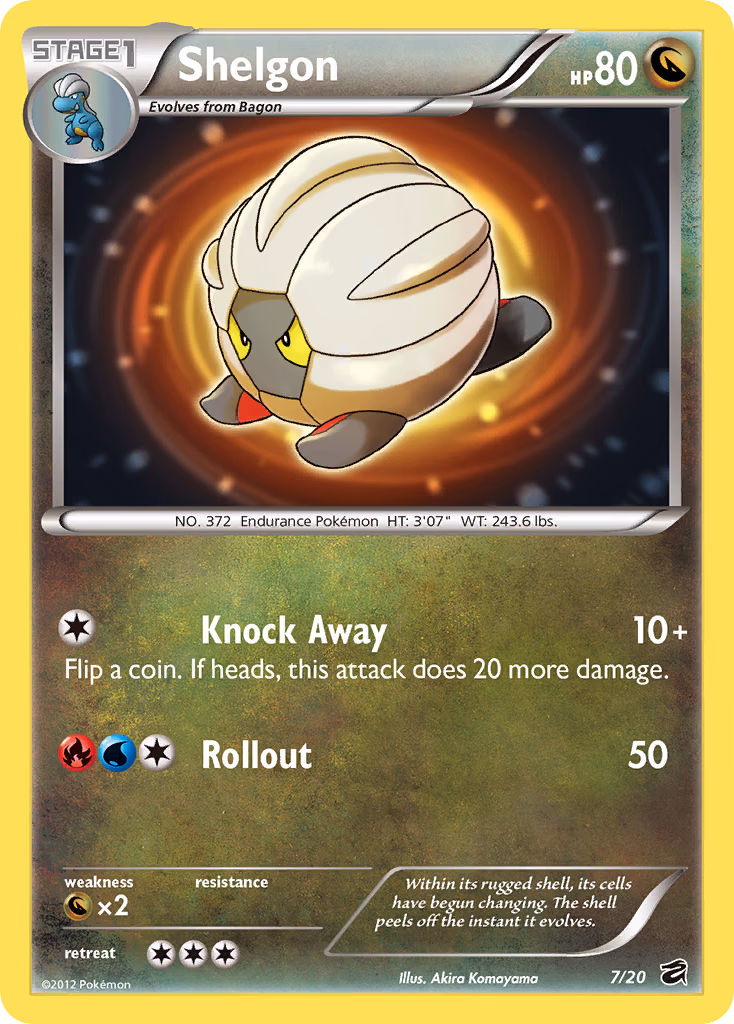 Shelgon Pokemon card (7/20, Dragon Vault)