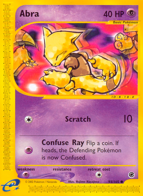 Abra Pokemon card (93/165, Expedition Base Set)
