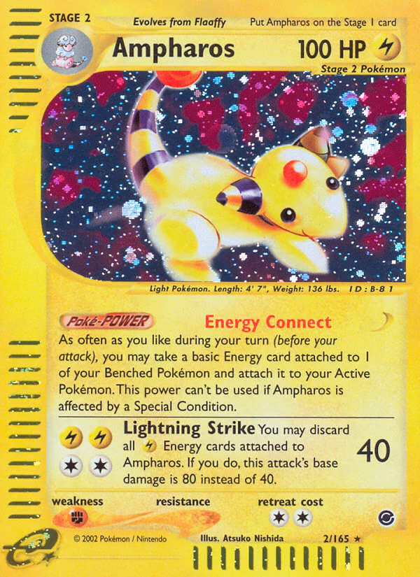 Ampharos Pokemon card (2/165, Expedition Base Set)