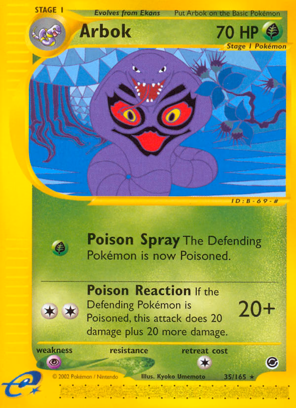 Arbok Pokemon card (35/165, Expedition Base Set)