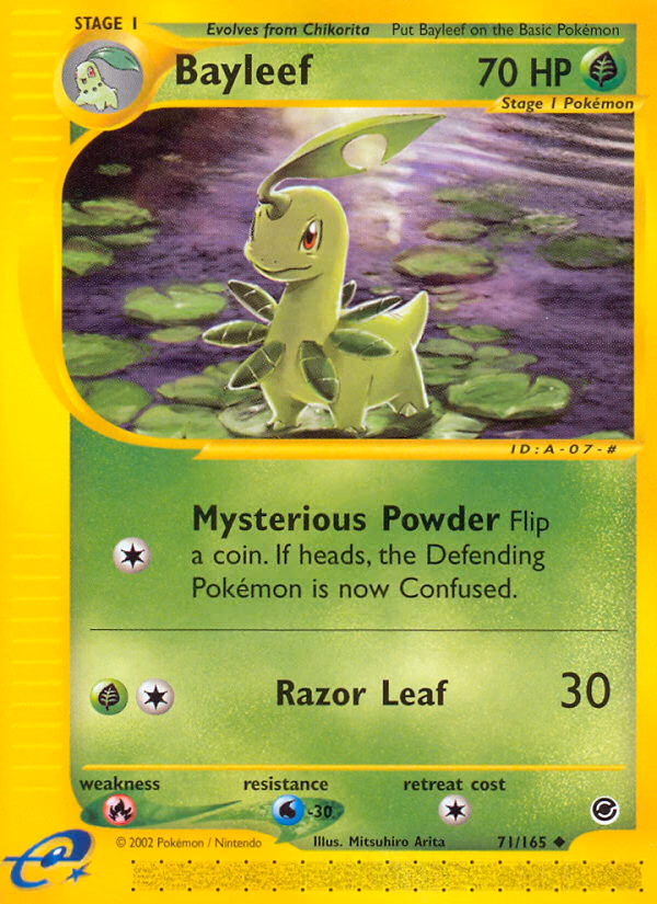 Bayleef Pokemon card (71/165, Expedition Base Set)
