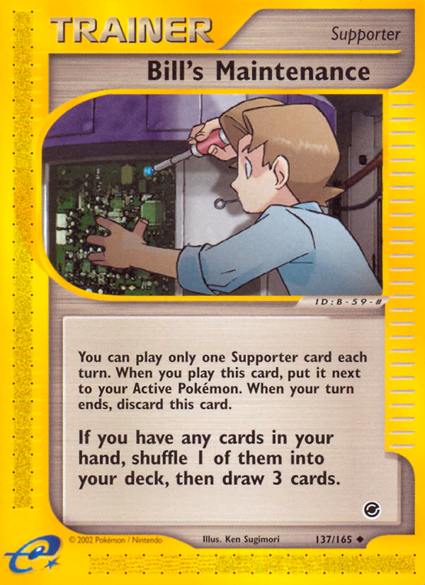 Bill's Maintenance Pokemon card (137/165, Expedition Base Set)