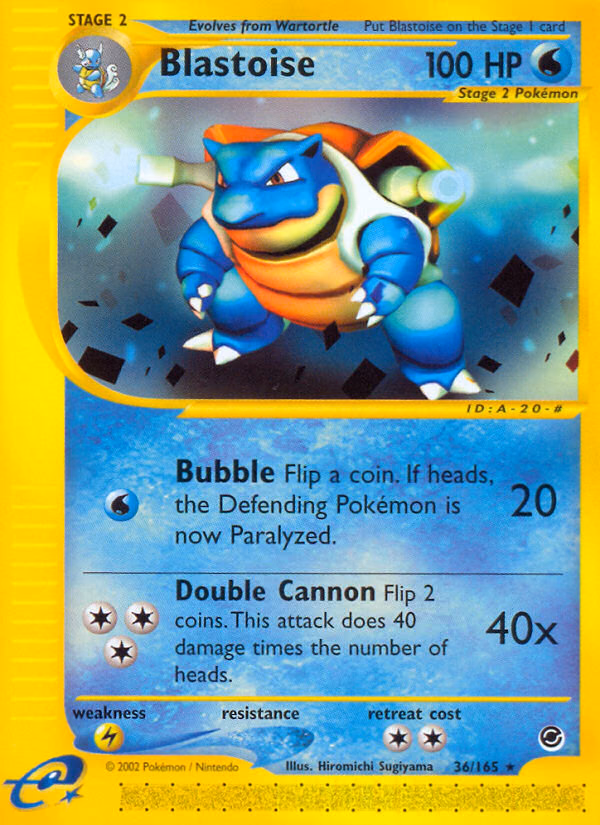 Blastoise Pokemon card (36/165, Expedition Base Set)
