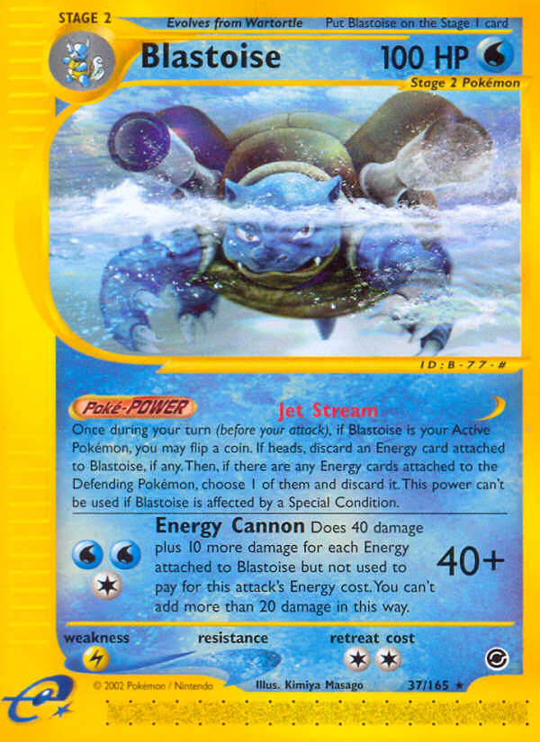 Blastoise Pokemon card (37/165, Expedition Base Set)
