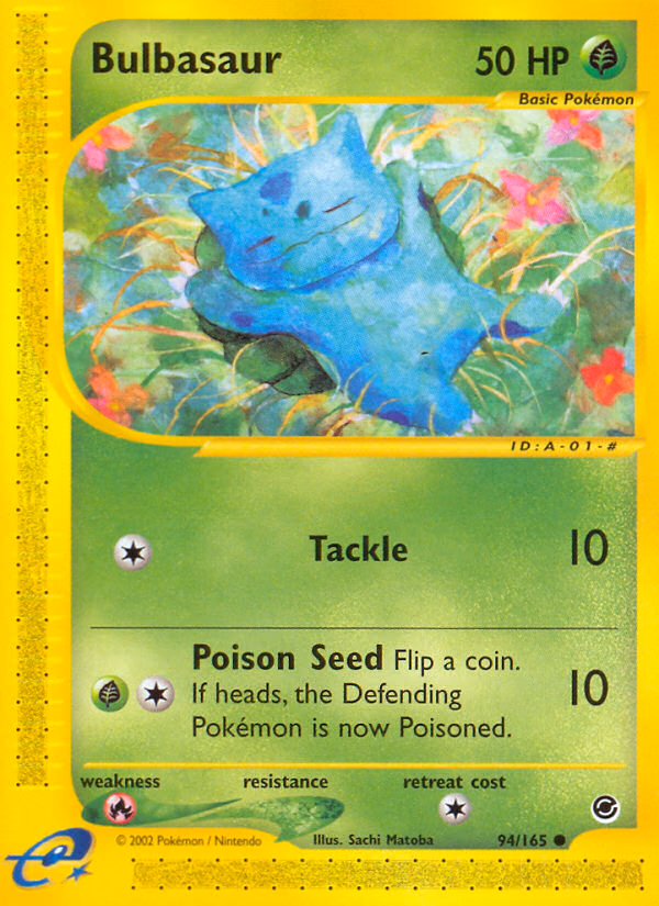 Bulbasaur Pokemon card (94/165, Expedition Base Set)