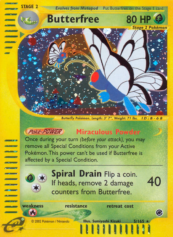 Butterfree Pokemon card (5/165, Expedition Base Set)