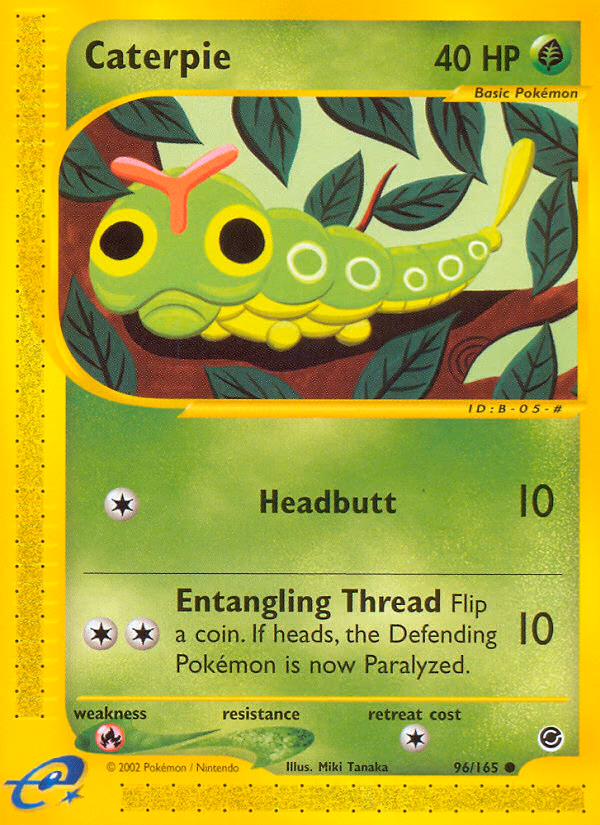 Caterpie Pokemon card (96/165, Expedition Base Set)