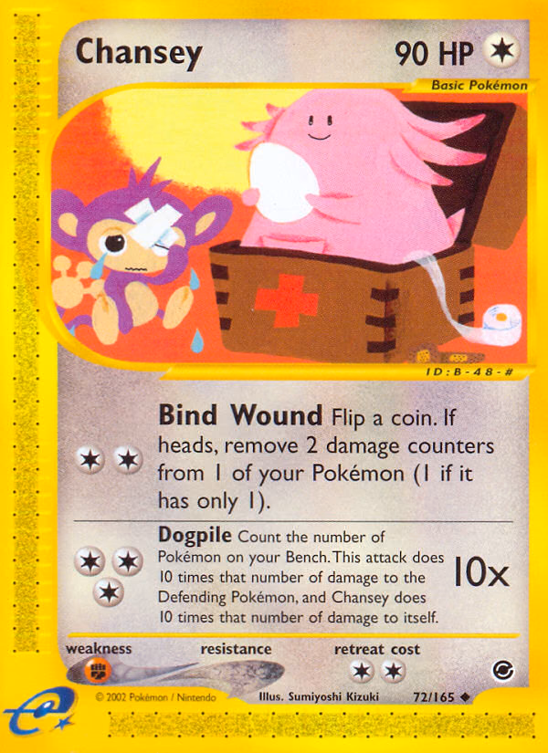 Chansey Pokemon card (72/165, Expedition Base Set)