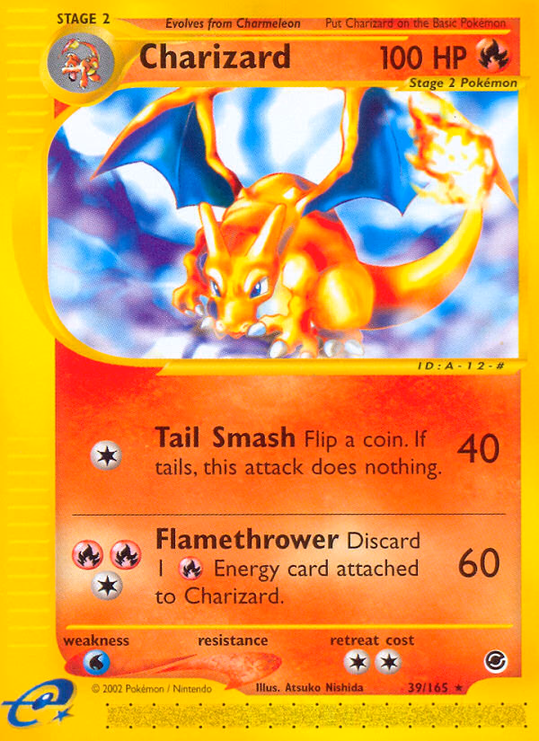 Charizard Pokemon card (39/165, Expedition Base Set)