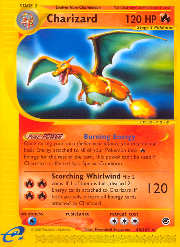 Charizard Pokemon card (40/165, Expedition Base Set)