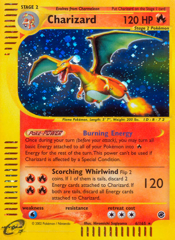 Charizard Pokemon card (6/165, Expedition Base Set)