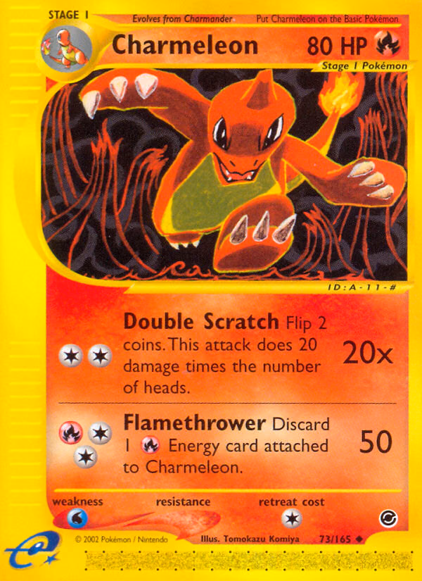 Charmeleon Pokemon card (73/165, Expedition Base Set)