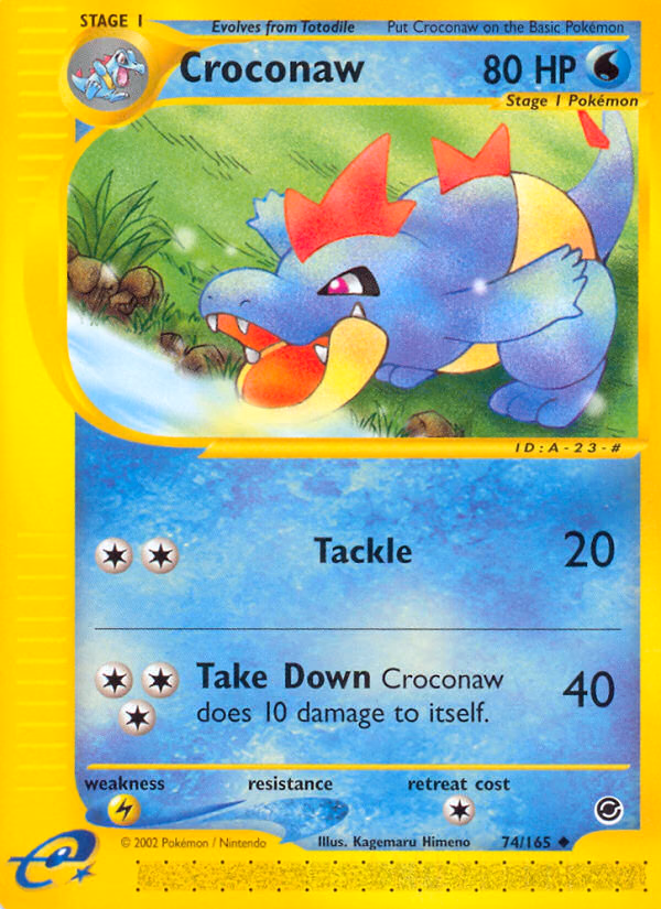 Croconaw Pokemon card (74/165, Expedition Base Set)