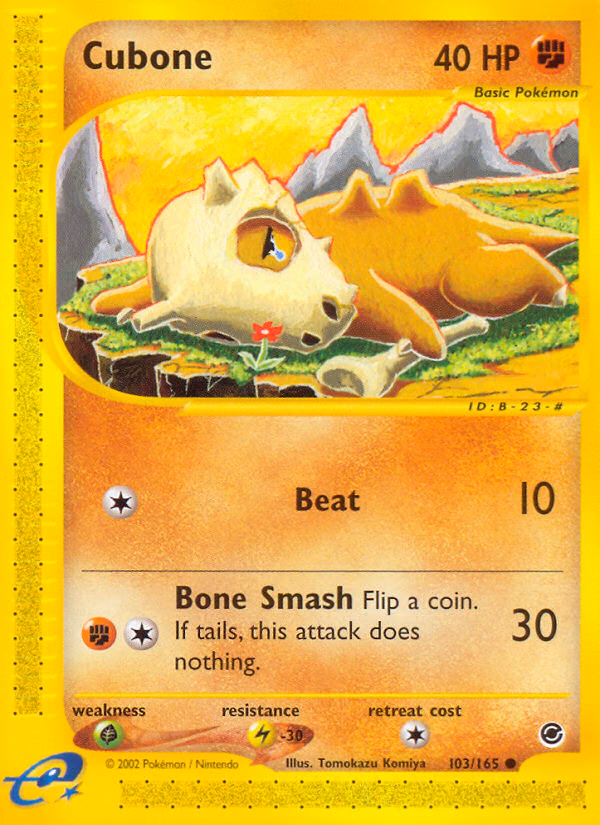 Cubone Pokemon card (103/165, Expedition Base Set)