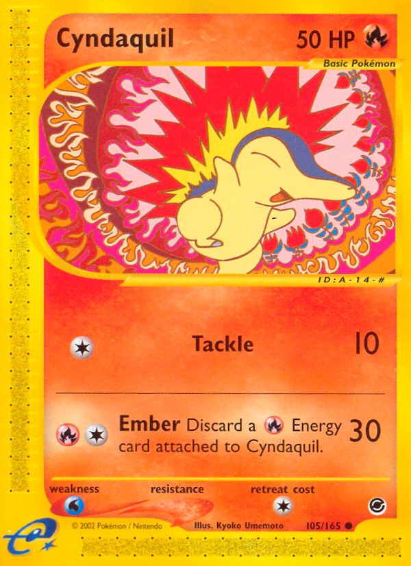 Cyndaquil Pokemon card (105/165, Expedition Base Set)