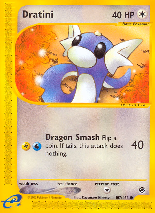 Dratini Pokemon card (107/165, Expedition Base Set)