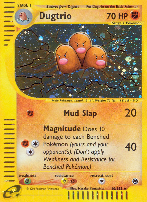 Dugtrio Pokemon card (10/165, Expedition Base Set)