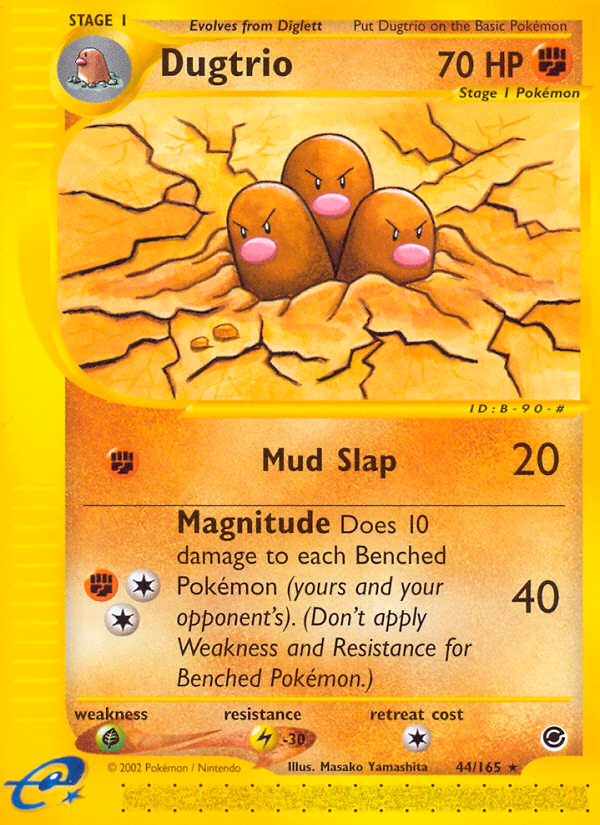 Dugtrio Pokemon card (44/165, Expedition Base Set)