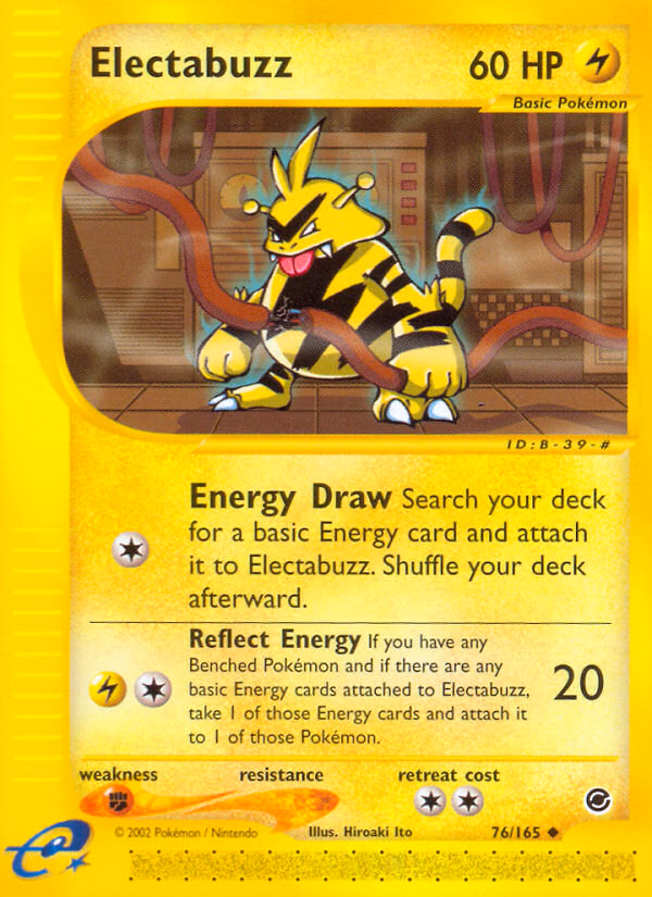 Electabuzz Pokemon card (76/165, Expedition Base Set)