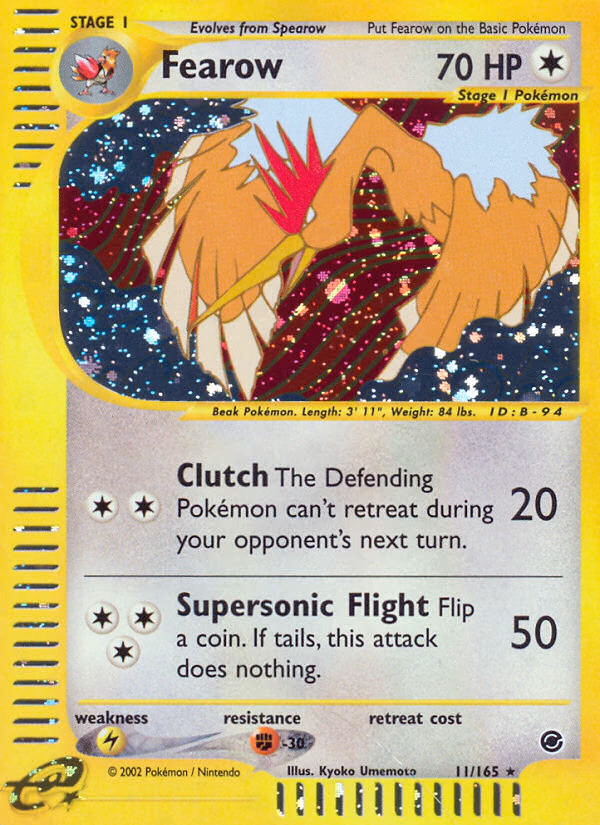 Fearow Pokemon card (11/165, Expedition Base Set)