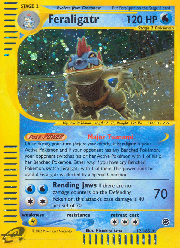 Feraligatr Pokemon card (12/165, Expedition Base Set)