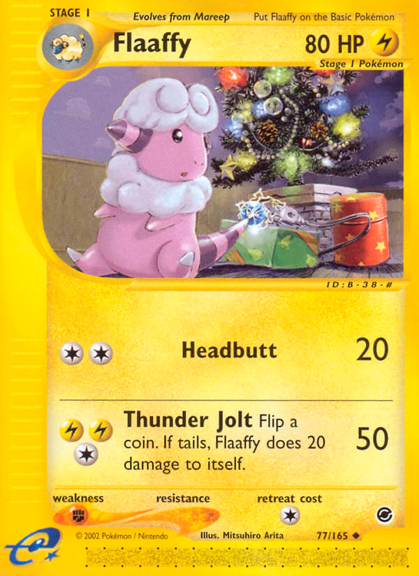 Flaaffy Pokemon card (77/165, Expedition Base Set)