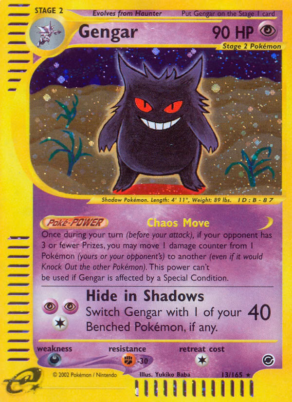 Gengar Pokemon card (13/165, Expedition Base Set)