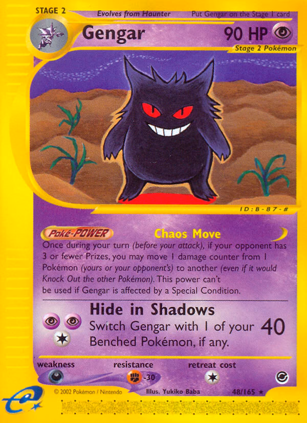 Gengar Pokemon card (48/165, Expedition Base Set)