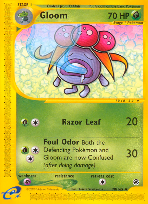 Gloom Pokemon card (78/165, Expedition Base Set)
