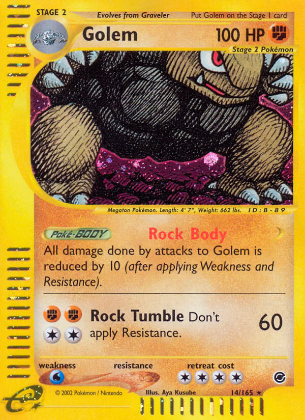 Golem Pokemon card (14/165, Expedition Base Set)