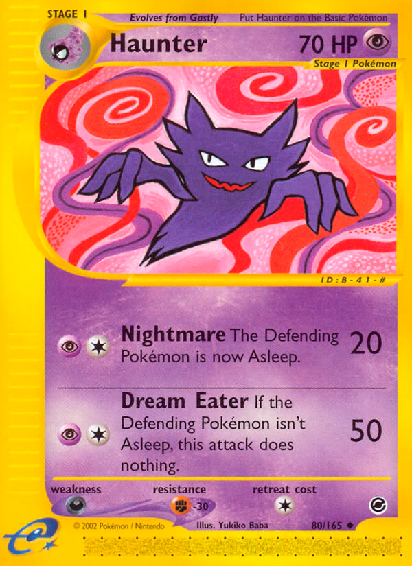 Haunter Pokemon card (80/165, Expedition Base Set)