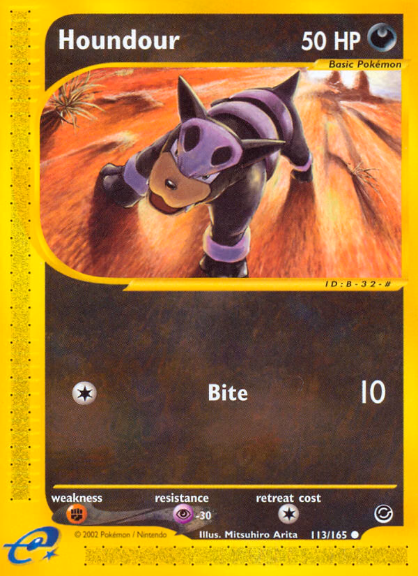 Houndour Pokemon card (113/165, Expedition Base Set)