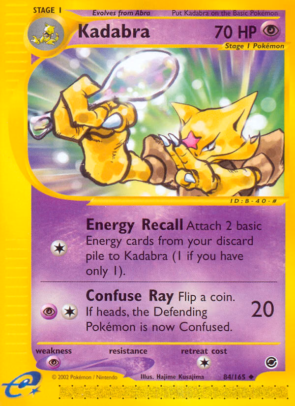 Kadabra Pokemon card (84/165, Expedition Base Set)