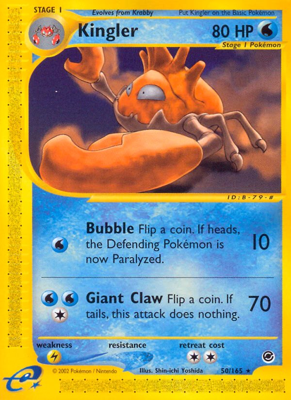 Kingler Pokemon card (50/165, Expedition Base Set)