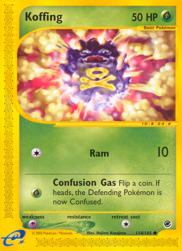 Koffing Pokemon card (114/165, Expedition Base Set)