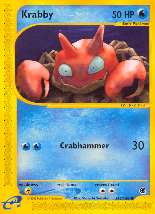 Krabby Pokemon card (115/165, Expedition Base Set)