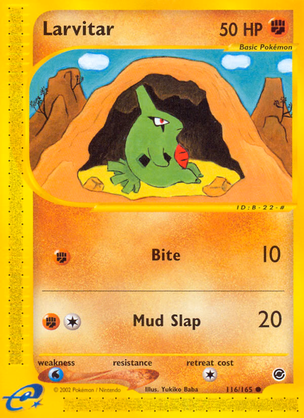 Larvitar Pokemon card (116/165, Expedition Base Set)