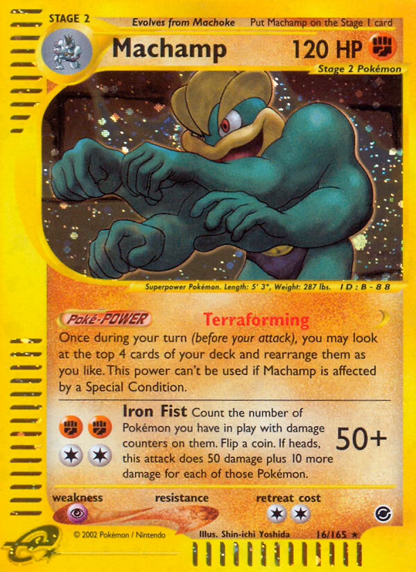 Machamp Pokemon card (16/165, Expedition Base Set)