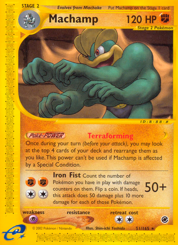Machamp Pokemon card (51/165, Expedition Base Set)