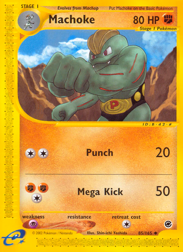 Machoke Pokemon card (85/165, Expedition Base Set)