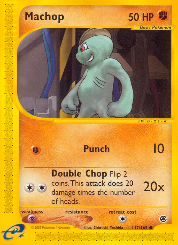 Machop Pokemon card (117/165, Expedition Base Set)