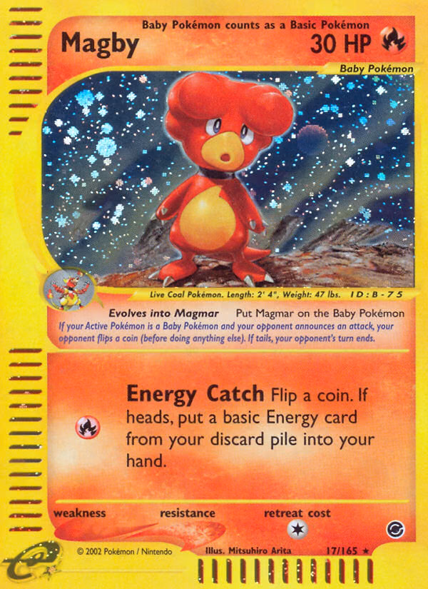 Magby Pokemon card (17/165, Expedition Base Set)