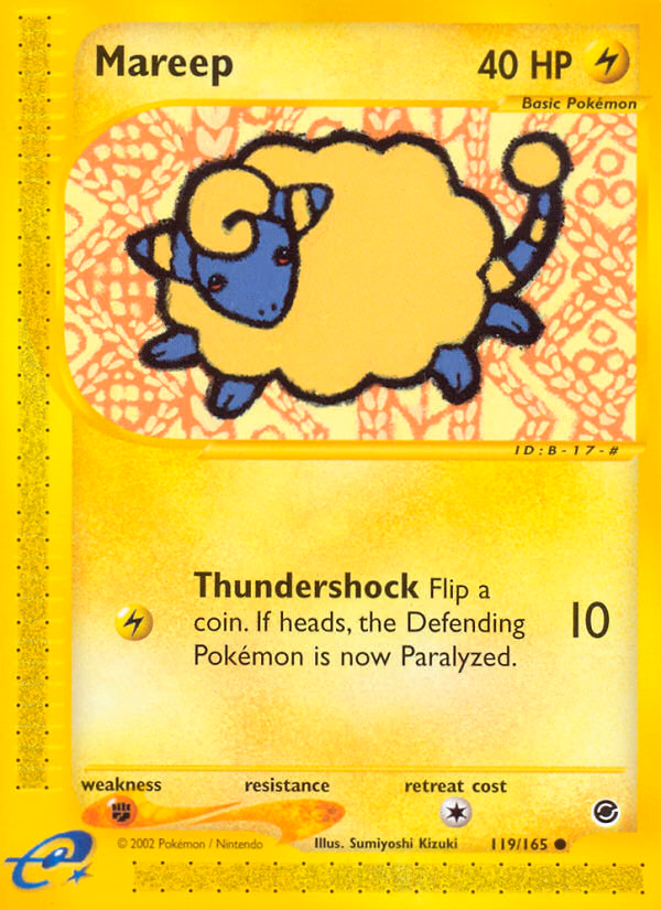 Mareep Pokemon card (119/165, Expedition Base Set)