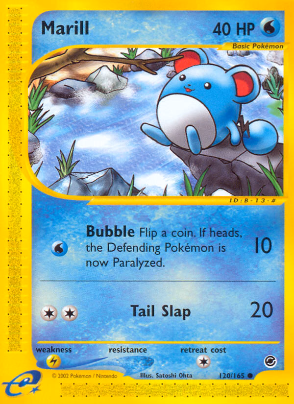 Marill Pokemon card (120/165, Expedition Base Set)