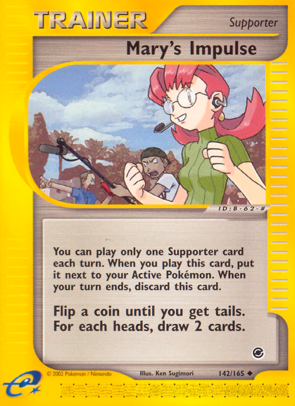 Mary's Impulse Pokemon card (142/165, Expedition Base Set)